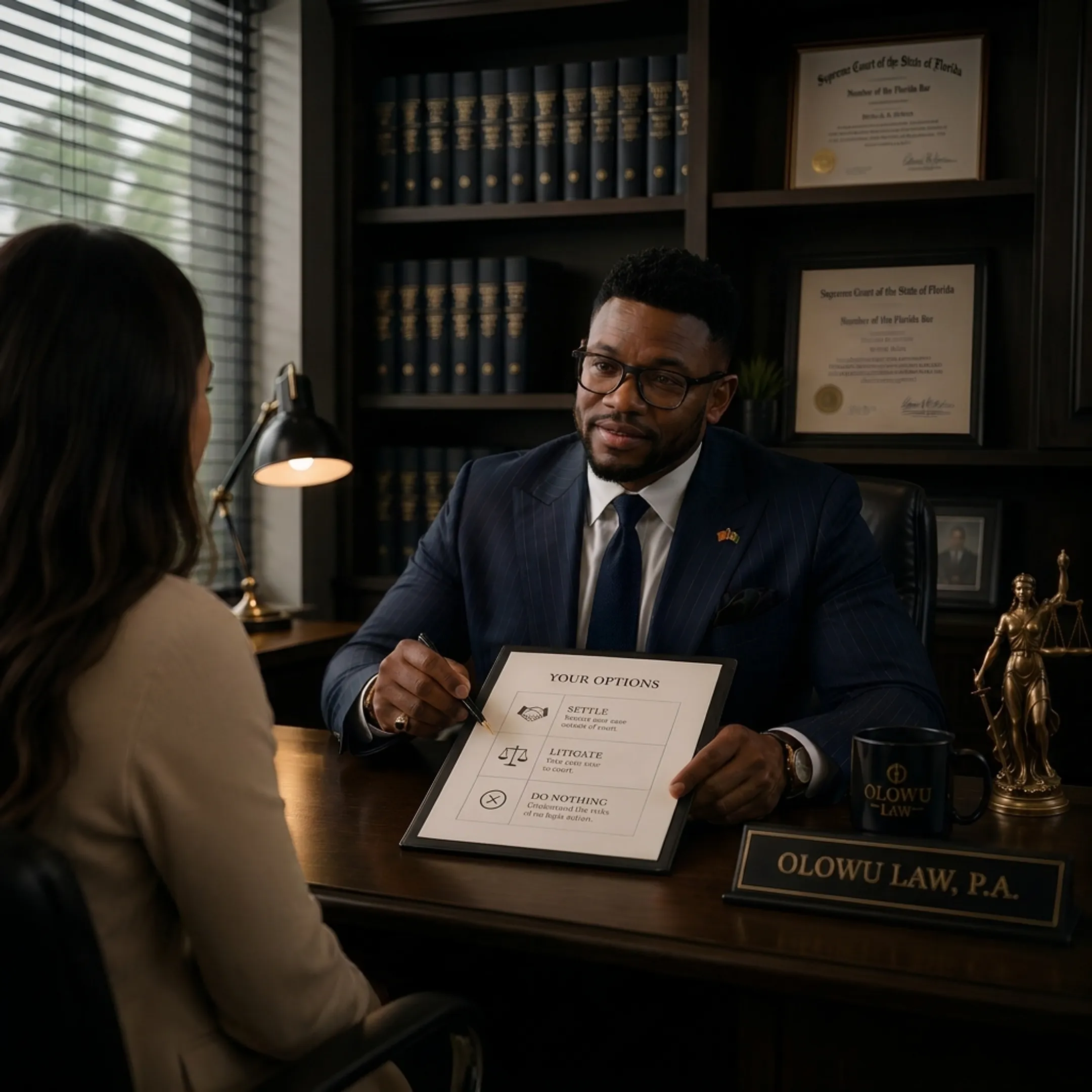 Attorney discussing a personal injury claim with a client