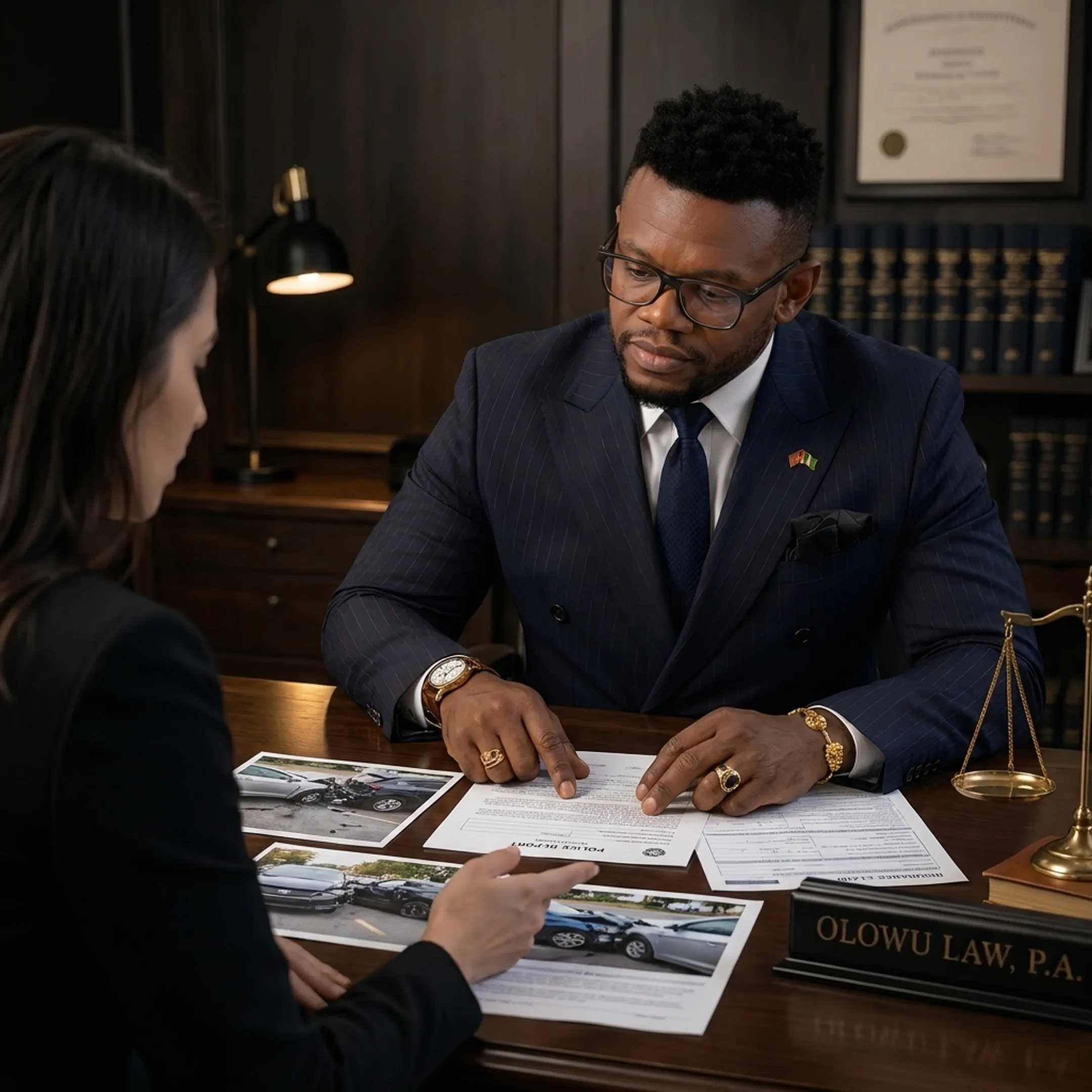 Attorney reviewing a Florida car accident injury claim