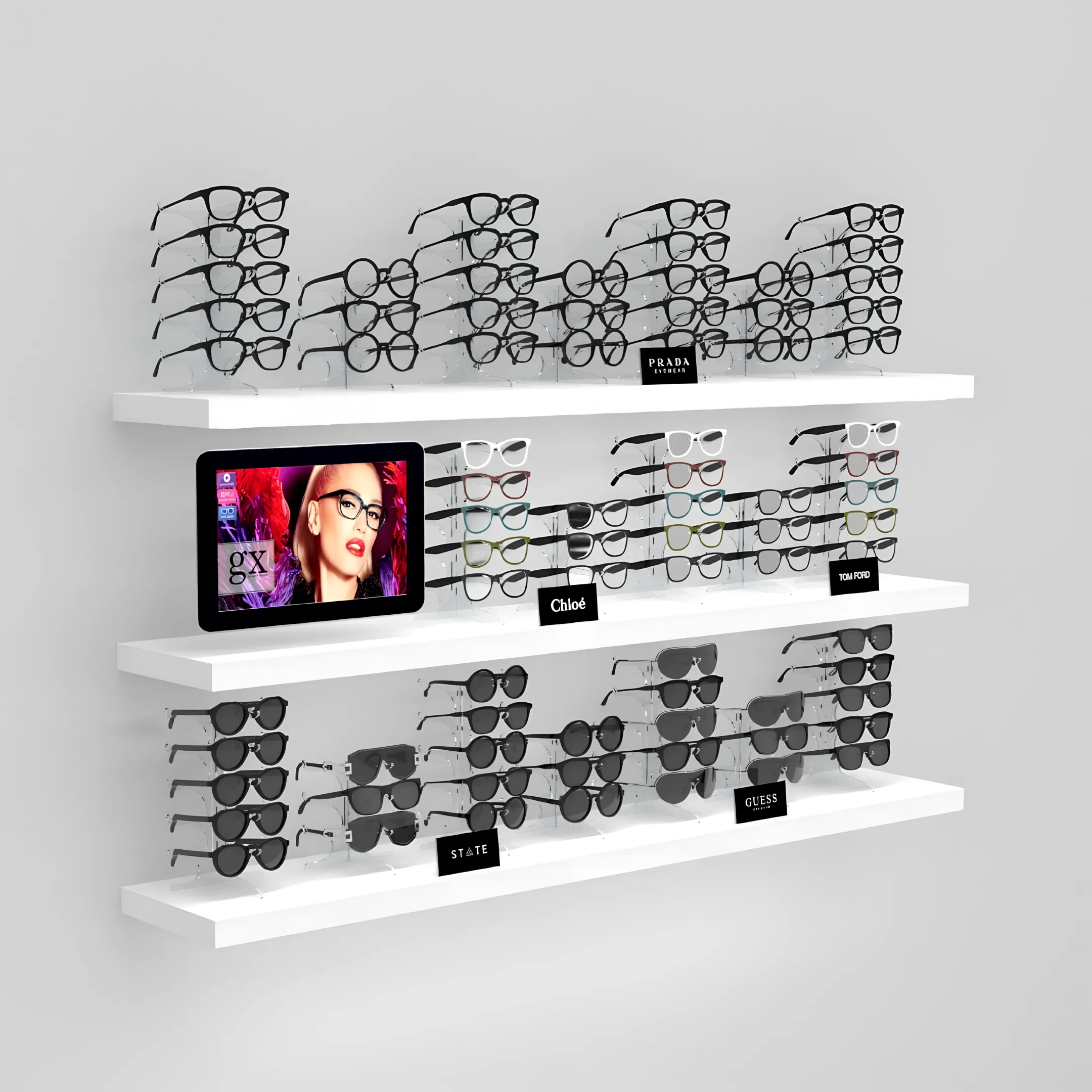 Eyeglass and Sunglasses Shelves