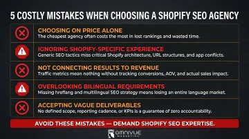 5 common mistakes to avoid when choosing a Shopify SEO agency