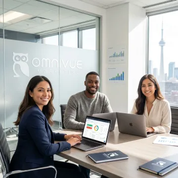 SEO team reviewing website rankings in Toronto