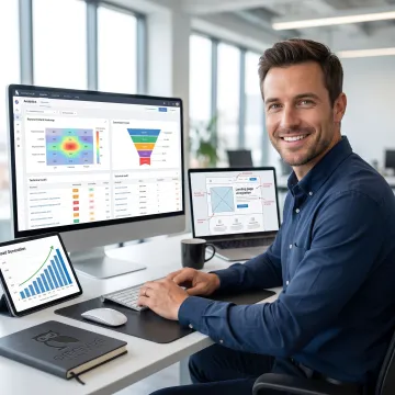 SEO specialist optimizing lead generation landing pages