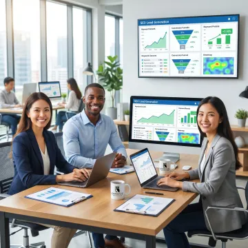 SEO lead generation strategy dashboard and website analytics