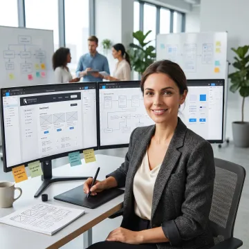 UX designer creating enterprise product wireframes