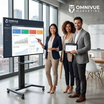 B2B SEO strategy team reviewing analytics