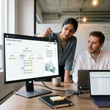 Multilingual SEO process planning session