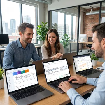 SEO team reviewing website performance data