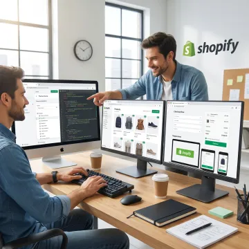 Shopify developer customizing an online store