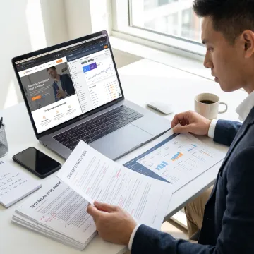 SEO specialist optimizing website content and analytics