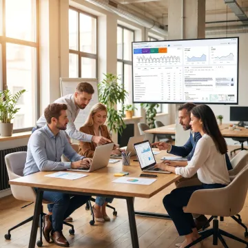 Performance marketing team reviewing campaign analytics