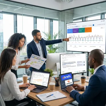 Enterprise SEO team reviewing search performance dashboards