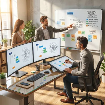 Technical SEO planning session for a large website