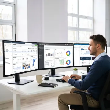 Digital marketer managing PPC campaigns