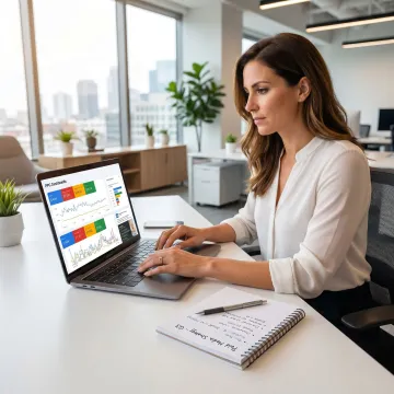 PPC consultant reviewing campaign performance dashboards