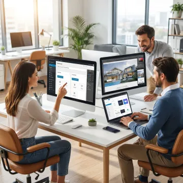 WordPress website design team building a business site