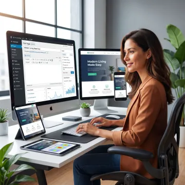 Developer optimizing a WordPress business website