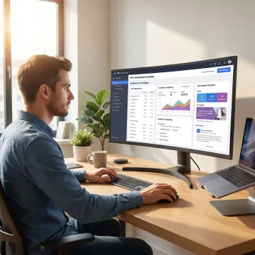 Paid media specialist optimizing small business ad campaigns