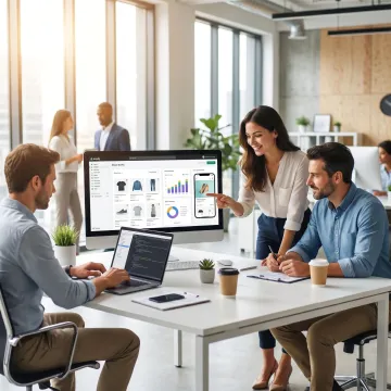 Shopify website development team building an online store