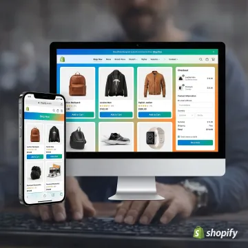 Custom Shopify storefront design on desktop and mobile