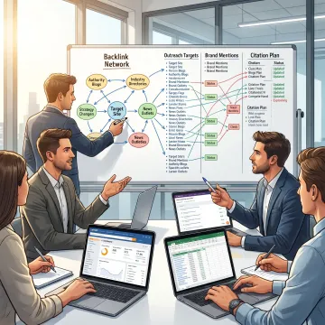 Team planning off-page SEO campaign