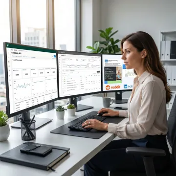 Digital marketer optimizing paid advertising campaigns