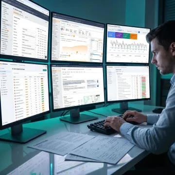 SEO specialist reviewing AI search performance