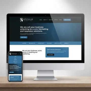 Responsive small business website shown across desktop and mobile