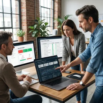SEO team optimizing website pages