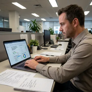 SEO strategist reviewing search performance dashboard