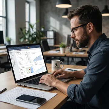 SEO strategist reviewing dental website analytics