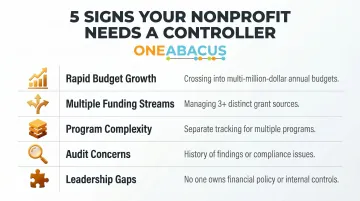 Five warning signals your nonprofit is ready for a controller role infographic