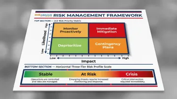 Nonprofit financial risk assessment matrix with likelihood impact scoring and three-level risk profiles