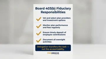 Nonprofit board 403b retirement plan ERISA fiduciary oversight responsibilities checklist