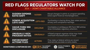 Nonprofit joint cost allocation regulatory red flags auditors and watchdogs monitor
