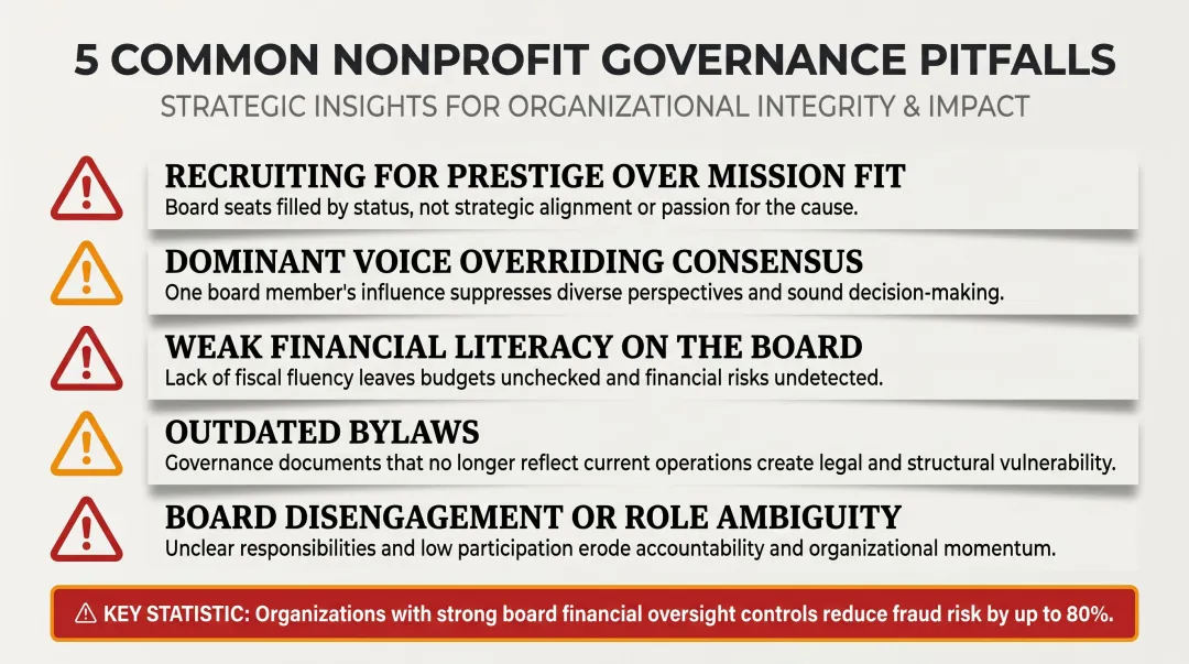 Five common nonprofit board governance pitfalls and warning signs to avoid