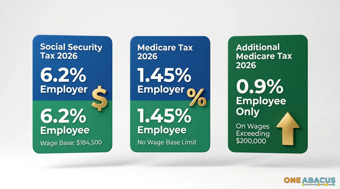 2026 nonprofit payroll tax rates Social Security Medicare employer employee breakdown