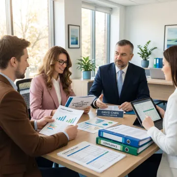Nonprofit accounting team reviewing financial reports