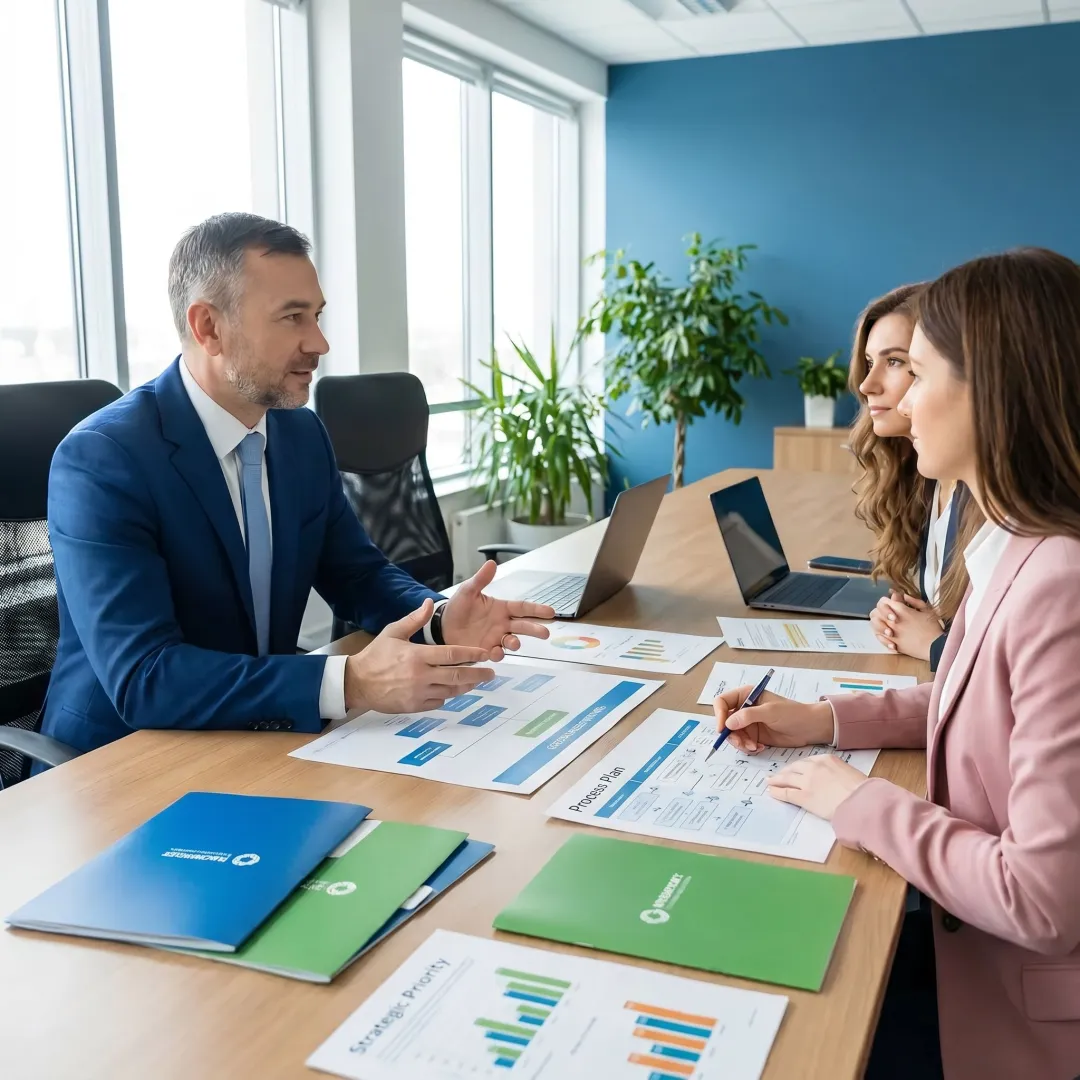 Consultant guiding nonprofit organizational planning
