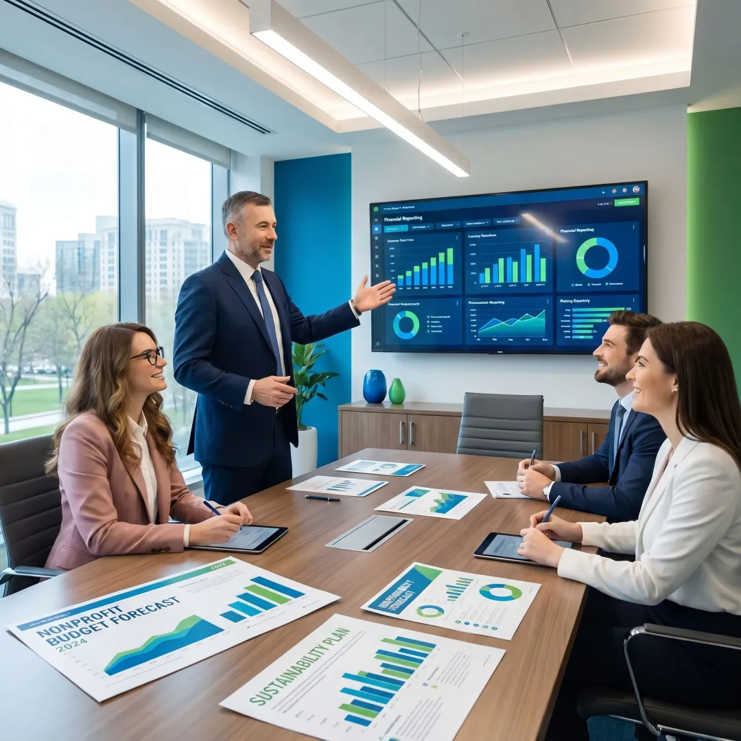 Advisor reviewing nonprofit financial plans