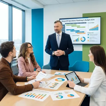 Consultant reviewing nonprofit operations and financial plans
