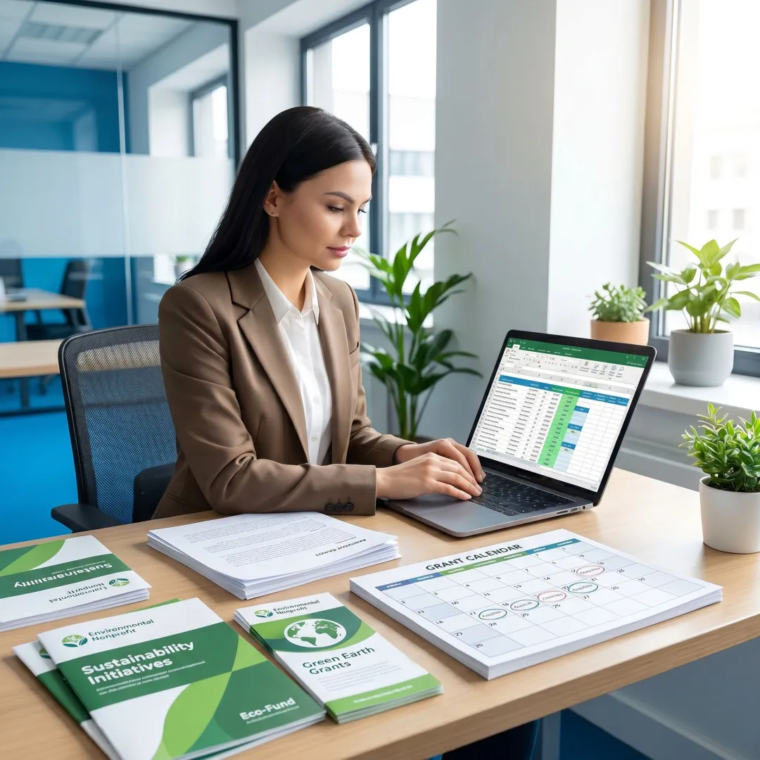 Consultant preparing grant strategy for an environmental nonprofit