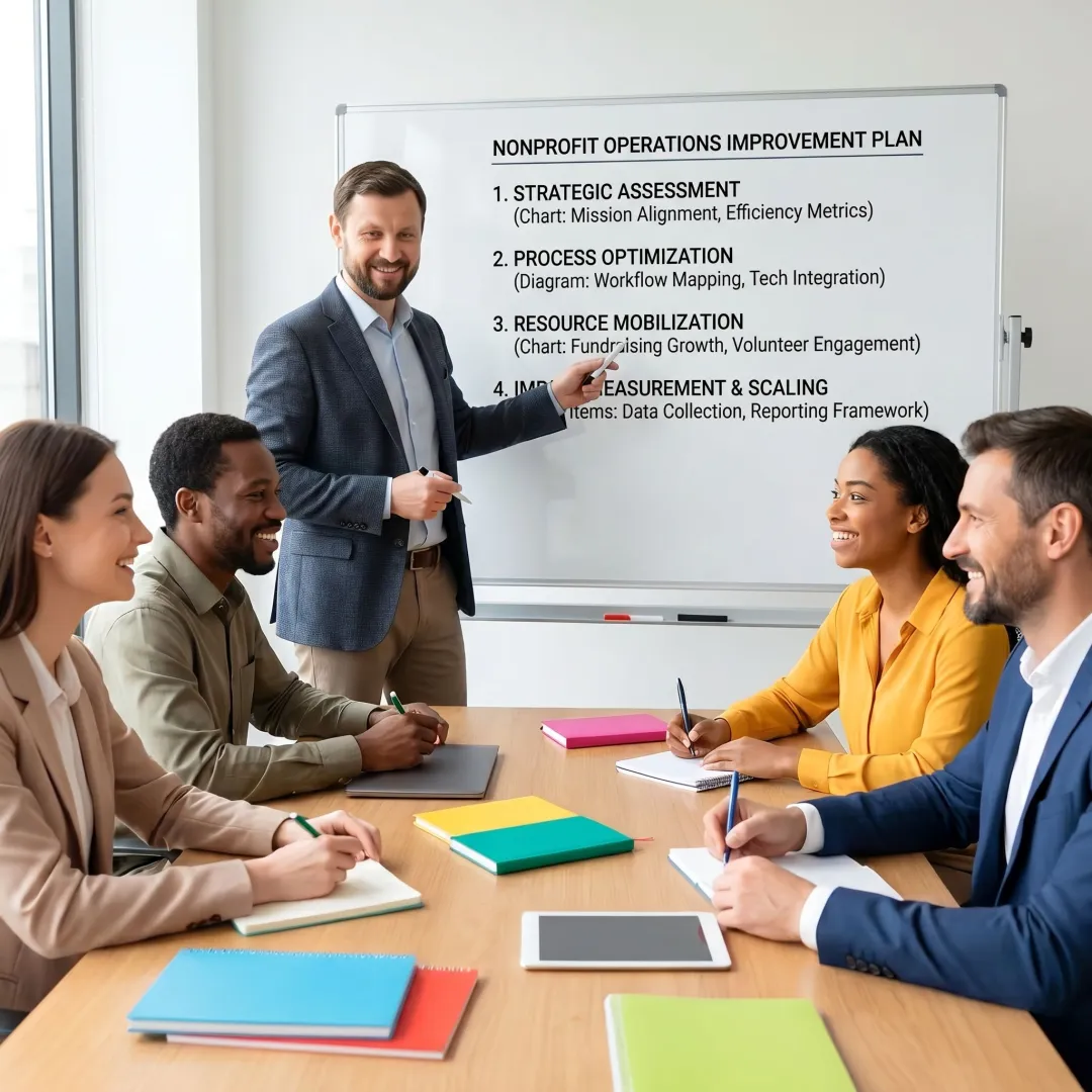 Consultant mapping nonprofit process improvements