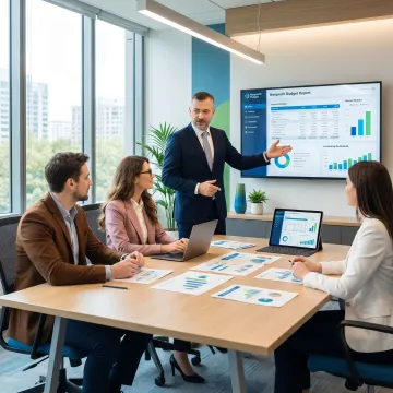Consultant presenting nonprofit financial insights