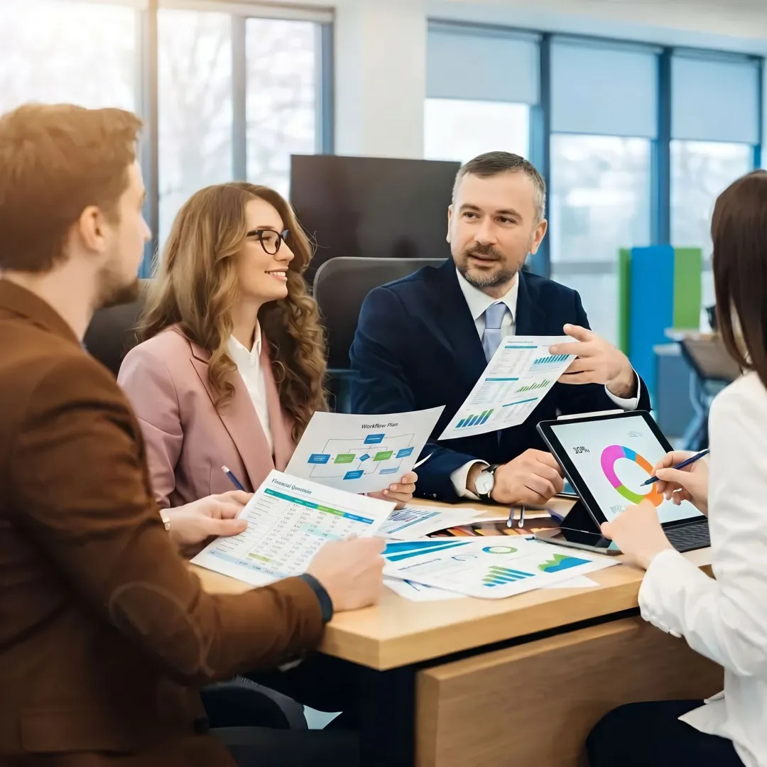 Consultant reviewing nonprofit operations and financial plans