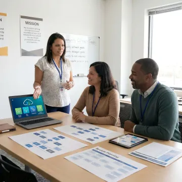 Advisor helping nonprofit staff improve technology systems