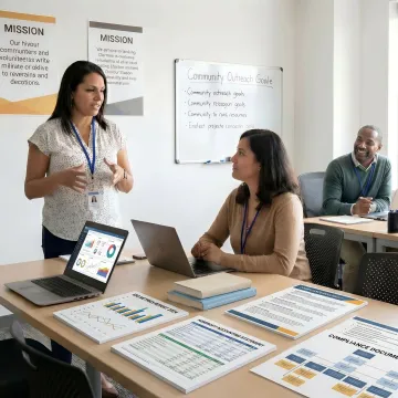 Nonprofit finance team reviewing ESG accounting reports