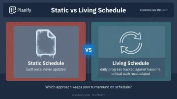 Static baseline schedule versus daily tracked living plan comparison