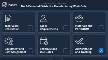 6 key components checklist of an effective manufacturing work order