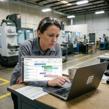 Manufacturing planner using scheduling software