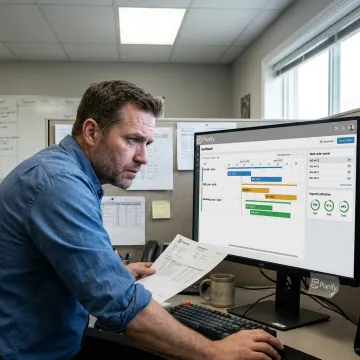 Finite scheduling dashboard for a machine shop
